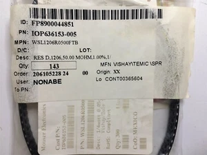 WSL1206R0500FTB VISHAY RES 0.05 OHM 1% 1/4W 1206 10 PCS - Picture 1 of 1
