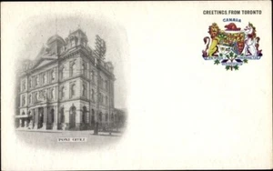 c.1899 ABRIGO DE ARMAS, Toronto, ON, Canadá; oficina de correos; tarjeta postal de recuerdo; casi nuevo - Imagen 1 de 2