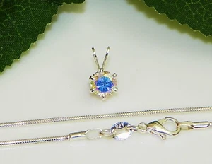 Colgante de plata esterlina con topacio místico de mercurio con collar de cadena de serpiente - Imagen 1 de 3