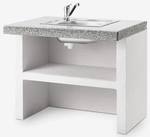 Palazzetti in Giardino Modulo Lavello 90 Acciaio Fontana Top Grigio 90x70 H78 cm - Picture 1 of 3