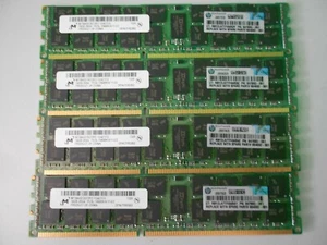 4 Stk. HP / Micron 16GB 2Rx4 PC3L-10600R DDR3 Server-RAM MT36KSF2G72PZ - HP 628 - Afbeelding 1 van 4