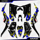 Blue & Yellow Savage Camo Racing Graphics kit fits Yamaha Raptor 350 04-13 decal
