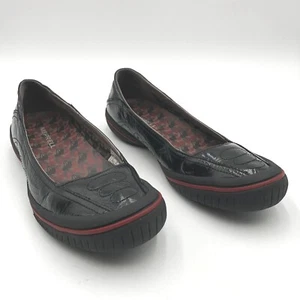Merrell Luna Ballerine Donna Taglia 7,5 Nero Pelle Verniciata Slip On - Foto 1 di 10