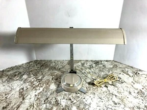 Hamilton Industries MCM Tan and Chrome Fluorescent Desk Lamp 2420/21 Japan - Picture 1 of 9