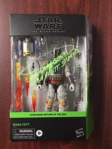 Acrobacia de cerveza dickey autografiada Star Wars Black Series de lujo Boba Fett ROTJ - Imagen 1 de 7