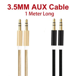 AUX Male to Male Cable Braided Audio 3.5mm Headphone Stereo Extension Cord Car - Picture 1 of 12