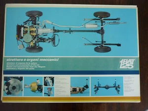 Fiat 125 estructura y componentes - póster original a todo color concesionario oficial - Imagen 1 de 1