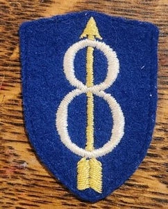 Original WWII 8th Division Felt Uniform Removed SSI Patch - Picture 1 of 2