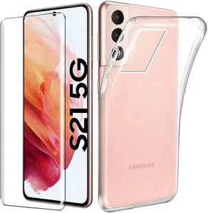 COVER PER SAMSUNG GALAXY S21 5G + PELLICOLA IN VETRO 9H TEMPERATO CUSTODIA GEL - Imagen 1 de 23