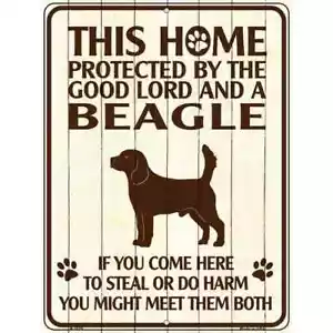 Letrero de estacionamiento protegido por un Beagle 12"x 18" hogar pared puerta garaje novedad decoración - Imagen 1 de 1