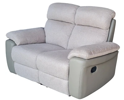 Manuell verstellbares Zweisitzer Sofa, Leder Relaxcouch,3606-2-09-A-2847, sofort - Bild 1 von 2