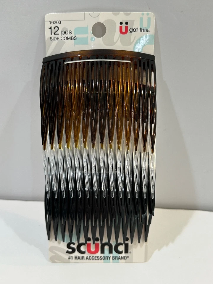 SCUNCI Effortless Beauty Side Hair Combs Assorted 12 EA