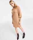 French Connectoin Women's Large Camel Melange Bishop Sleeve Sweater Dress