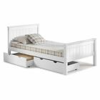 Alaterre Furniture Harmony Twin Wood Platform Bed with Storage Drawers in White