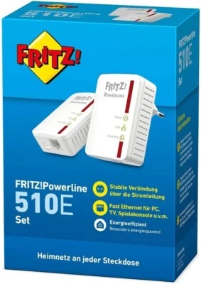AVM FRITZ! 510E POWERLINE Kit (500 Mbit/s)   Internet über die Steckdose - Bild 1 von 3