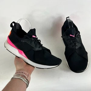 Puma Muse Chase Sneakers Donna 10 Nero Rosa Scarpe da Corsa Stringate 36774201 - Foto 1 di 10