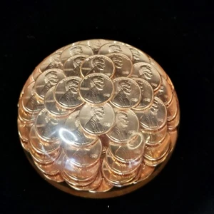 1983 Lincoln Memorial Penny. No Mint Mark 60+ coins lucite encased paperweight - Picture 1 of 14