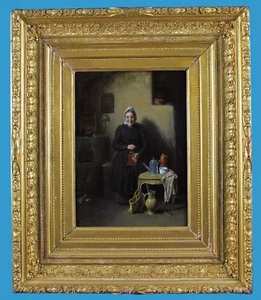 Friedrich Friedländer, caballero de Malheim 1825-1901 'preparación de café' firmado - Imagen 1 de 7