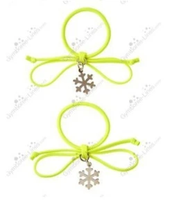 NWT Gymboree Girl "Cozi Ski Lodge" Snowflake Charm Shoe String Pony O Holder - Picture 1 of 3