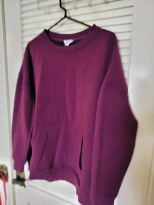 Danskin Women's Fleece Lined Sweatshirt Kangaroo Pocket Burgandy XXL - Image 1 of 4