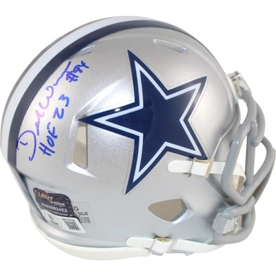 Minicasco autografiado por Demarcus Ware de los Dallas Cowboys Salón de la fama Beckett Witness 51861 Foto 1 de 3