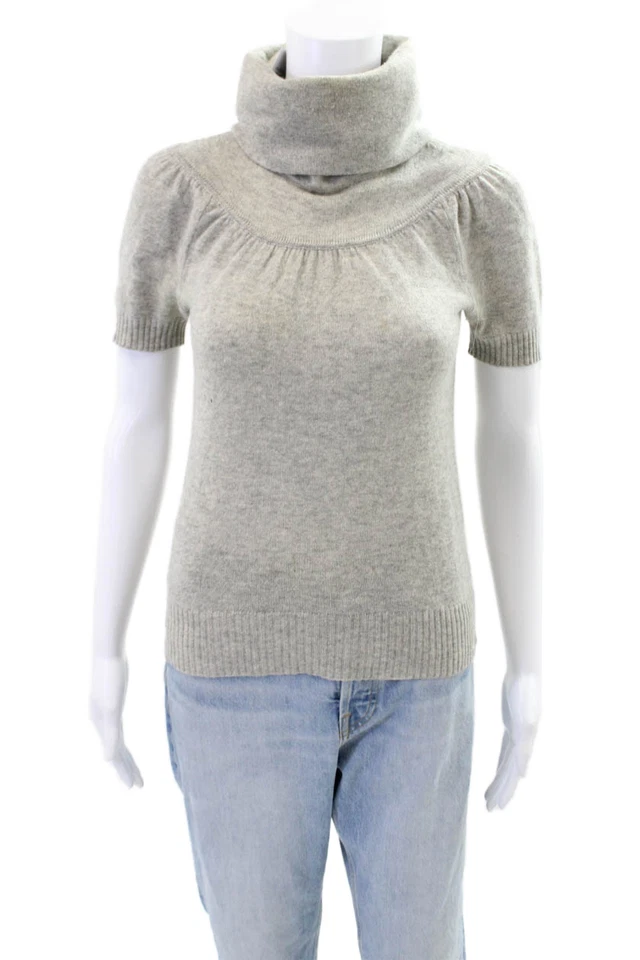 Suéter Robert Rodriguez Mujer Cachemira Cuello Alto Manga Corta Gris Talla XS Foto 1 de 4