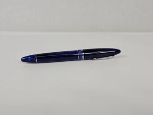 Leonardo Furore Fountain Pen in Blue Galaxy with Rhodium Trim (F FINE NIB) USED - Picture 1 of 17