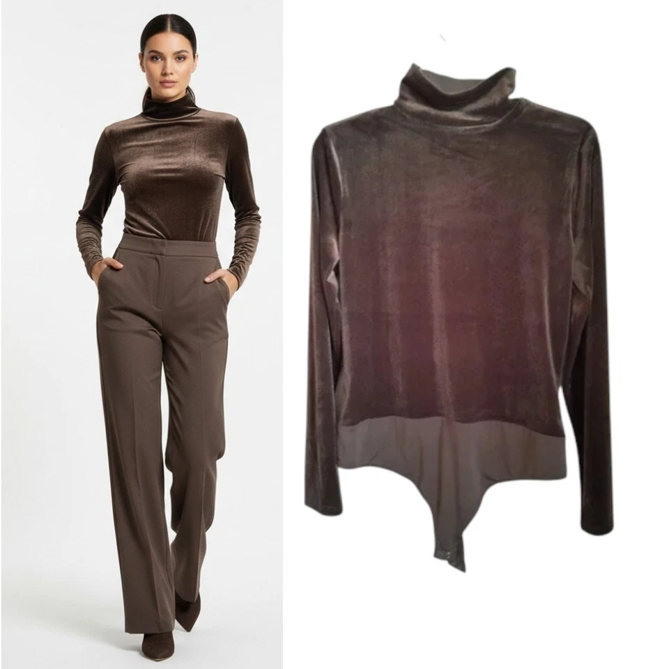 Body Express Body Contour Para Mujer Talla L Marrón Terciopelo Aplastado Manga Larga Foto 1 de 4