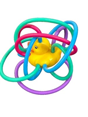 Rubber Ducky Manhattan Toy Sensory Teether Colorful Activity Toy RARE - Image 1 of 4