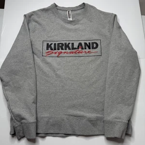 Kirkland Signature Sweatshirt Mens Large Gray Crewneck Pullover Logo Casual XL - Picture 1 of 5