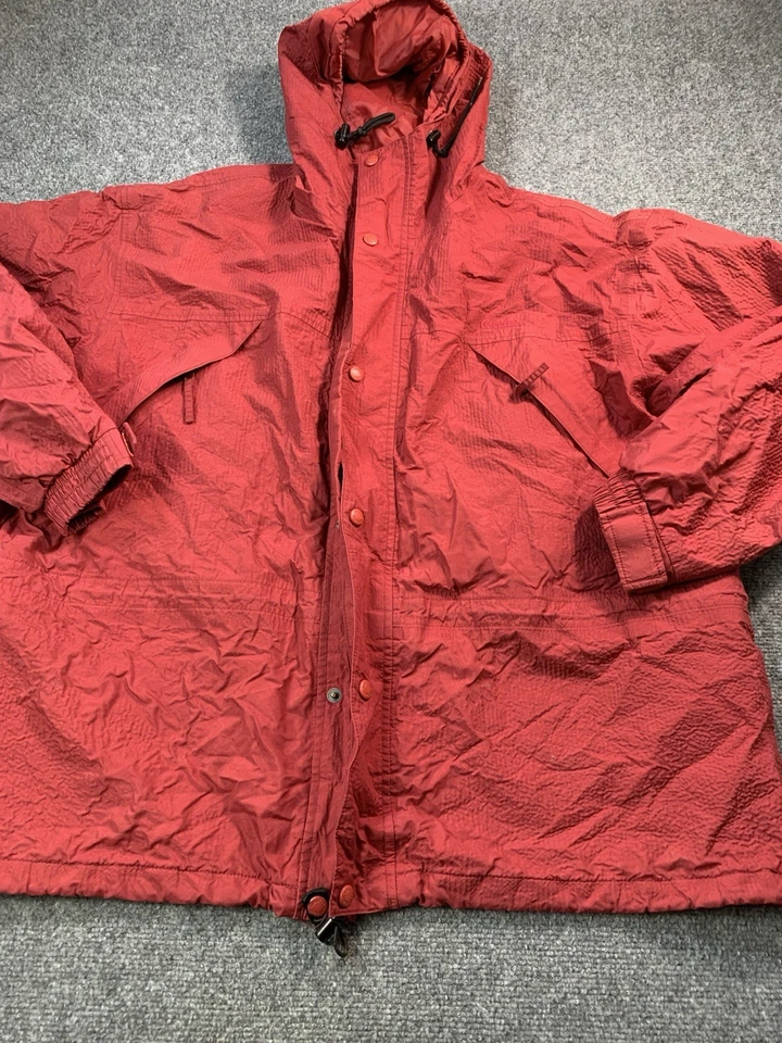 Cabelas Jacket Mens XL Red Long Sleeve Outdoor Full Zip Buttons Pockets Hoodie - Image 1 of 4
