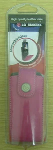 Original LG KG800 (KG 800) Chocolate Pink Protective quality Leather Pouch - Picture 1 of 4
