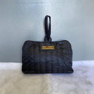 Moschino винтажный черный атласной ткани косметический органайзер сумка - Изображение 1 из 4