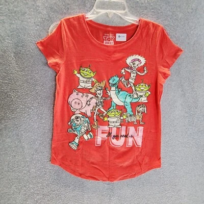 Disney Pixar Girls T-Shirt XL Red Toy Story All You Need Is Fun Cold Shoulder - Image 1 of 4