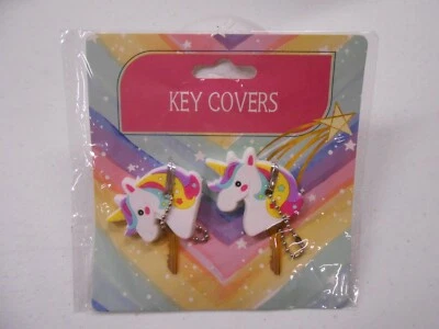 New Cute 2 pack Magical Unicorn key covers Caps for Keychain House Home RV Apt - Image 1 of 2