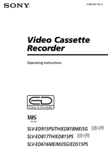 Sony VCR Instructions SLV-ED616ME/MJ/SG SLV-ED515PS **ONLY MANUAL** - Picture 1 of 1