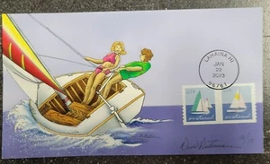 Peterman H.P. Sailors on Postcard sail boat stamps Sc.#5747-48 First Day - Picture 1 of 1