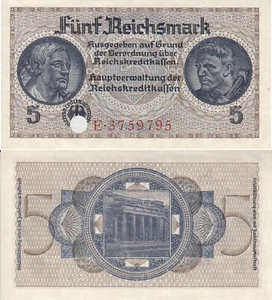 Reichskreditkassen, 5 Reichsmark o.D. (1939), Ros.553a, ksfr. - Picture 1 of 1
