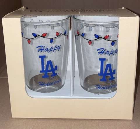 Los Angeles Dodgers CHRISTMAS 2 PACK PINT GLASS SET NEW Cover