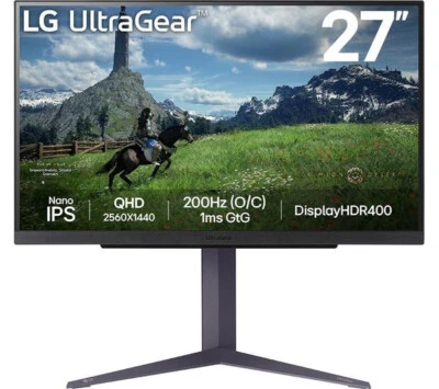 LG 27GS85Q 27" MONITOR ULTRAGEAR QUAD HD 1440P NANO IPS 1MS 180HZ GAMING HDMI - Image 1 of 4