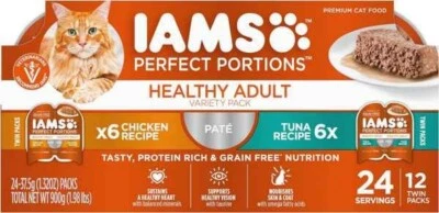 New Iams Perfect Portions Wet Cat Food Variety Pack, Grain Free, 12 Pack - Image 1 of 2