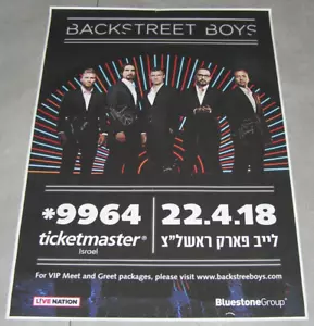 BACKSTREET BOYS Konzert in ISRAEL 22.4.18 signiertes Poster von allen 5 Mitgliedern SELTEN - Bild 1 von 6