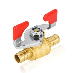 EFIELD 1/2"×1/2" Pex Butterfly Ball Valve Red Handle Brass No Lead Free Shipping - Picture 1 of 2