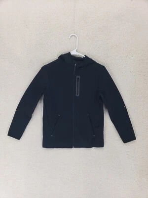 Sudadera con capucha de manga larga de mezcla de algodón negra grande para niñas Old Navy cremallera completa Foto 1 de 4