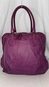 $2400 ❤️TODS Lilac Real Soft Leather Novak Bag Double Satchel Handbag ITALY - Picture 1 of 13