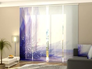 Panel Track Blinds for Room Separation, any sizes - Abstract blue flower - Picture 1 of 15
