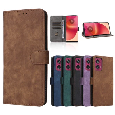 Strap Leather Wallet Cover Case For Motorola G05 G15 G84 G34 G85 G14 G54 Edge 50 - Image 1 of 4