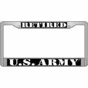 United State Army Retired Auto License, Quality Plate Chrome Frame USA -6" X 12" - Picture 1 of 1