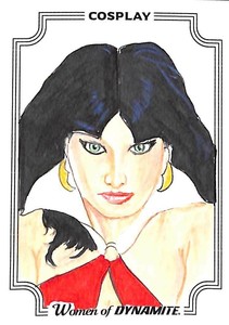 Cosplay Woman of Dynamite Sketch Card  By Scott Harrell