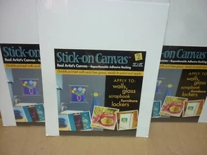 6 -16"X20" STICK-ON CANVAS ACID FREE GESSO PRIMED REPOSITIONABLE ADHESIVE BACK  - Picture 1 of 8